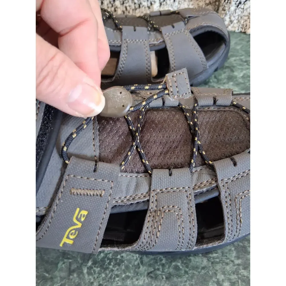 Teva Forebay Fisherman Hiking Water Sandals Shoc Pad Brown 1001116 Mens Sz 10